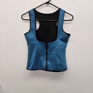 Women's Waist Trainer Vest Sauna Belt Body Shaper Size M Turquoise (A49)